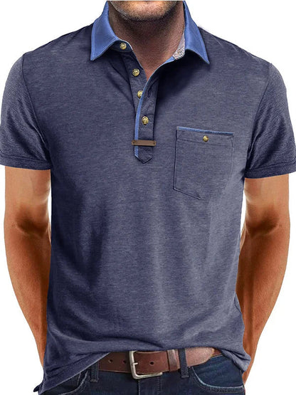 Men’s Classic Polo Shirt | Cotton Blend | Button Placket Short Sleeve Casual Top | Steven & Levon