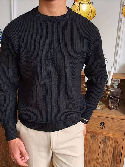 Men’s Ribbed Knit Sweater | Soft Knit Jumper | Textured Design | Everyday Comfort | Steven & Levon
