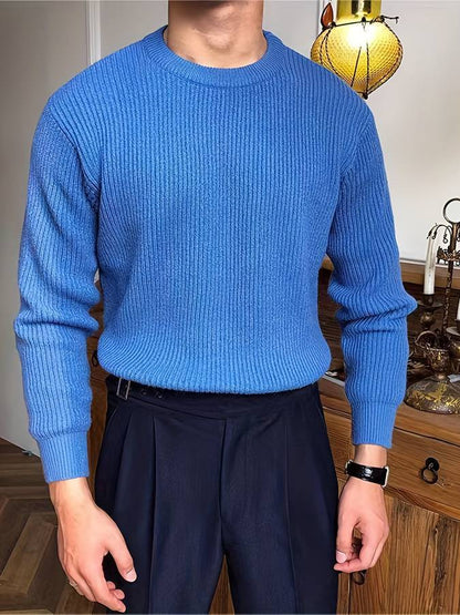 Men’s Ribbed Knit Sweater | Soft Knit Jumper | Textured Design | Everyday Comfort | Steven & Levon