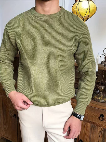 Men’s Ribbed Knit Sweater | Soft Knit Jumper | Textured Design | Everyday Comfort | Steven & Levon