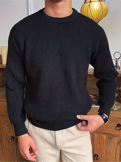 Men’s Ribbed Knit Sweater | Soft Knit Jumper | Textured Design | Everyday Comfort | Steven & Levon