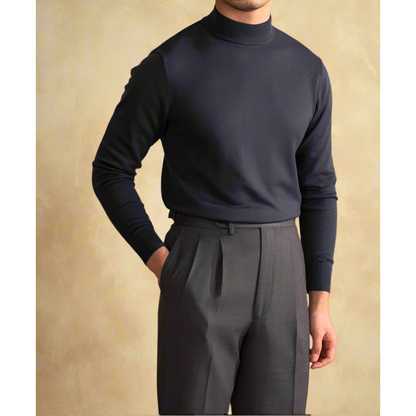 Men’s Classic Roll Neck Sweater | Turtleneck Knit Jumper | Soft Knit Fabric | Smart Casual Style | Steven & Levon