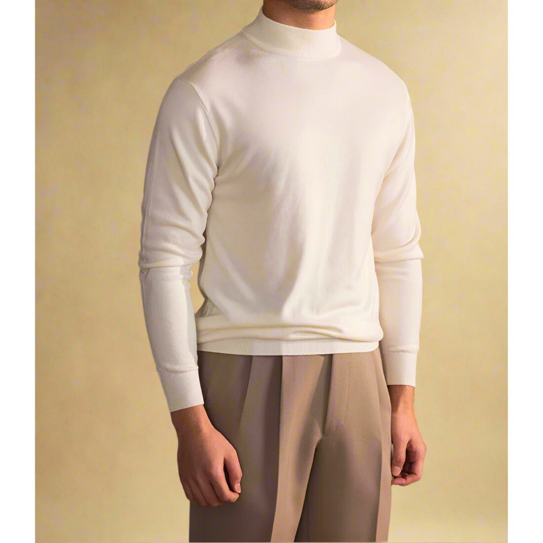 Men’s Classic Roll Neck Sweater | Turtleneck Knit Jumper | Soft Knit Fabric | Smart Casual Style | Steven & Levon