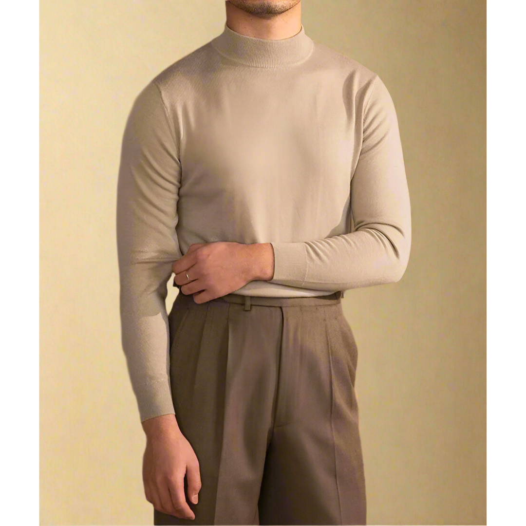 Men’s Classic Roll Neck Sweater | Turtleneck Knit Jumper | Soft Knit Fabric | Smart Casual Style | Steven & Levon