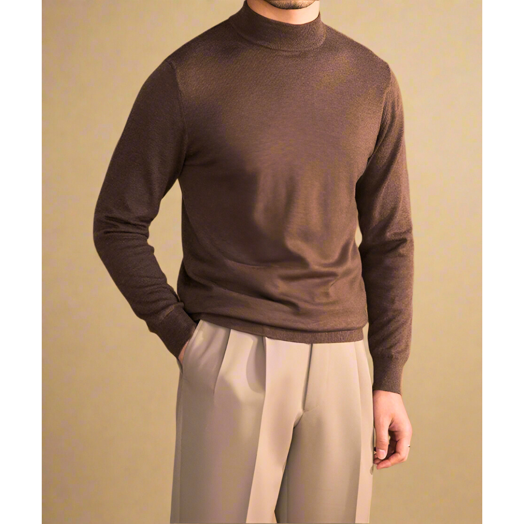 Men’s Classic Roll Neck Sweater | Turtleneck Knit Jumper | Soft Knit Fabric | Smart Casual Style | Steven & Levon