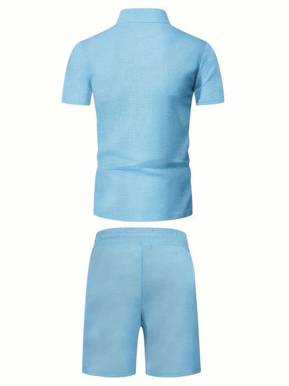 Men's Sporty Summer Set | Short Sleeve Top & Shorts | Casual Activewear Outfit | Steven & Levon