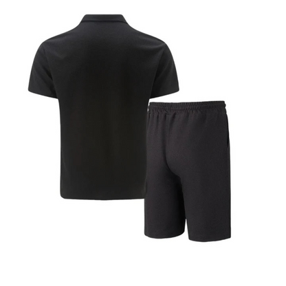 Men’s Co-Ord Set | Polo Shirt & Shorts | Men | Breathable Cotton | Zip Neck & Drawstring Shorts | Steven & Levon
