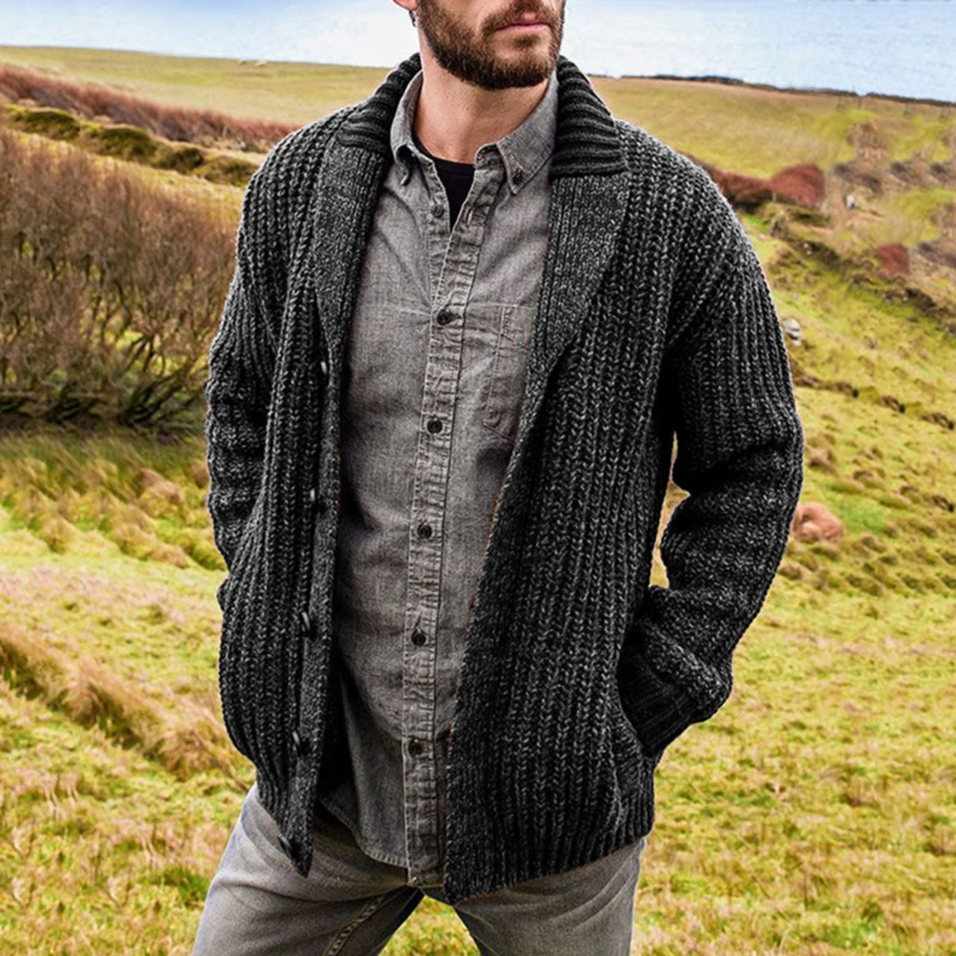 Men’s Comfortable Cardigan | Men | Knit Fabric | Button Closure & Pockets | Steven & Levon