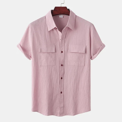 Leo Cotton Linen Shirt | Men | Breathable Casual Button Up | Steven & Levon