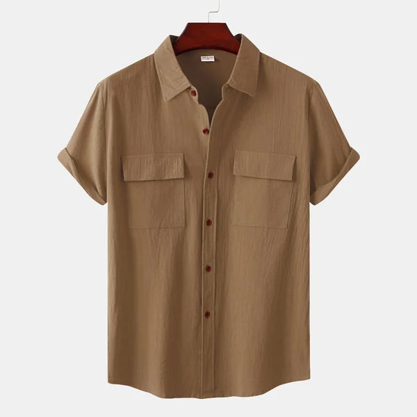 Leo Cotton Linen Shirt | Men | Breathable Casual Button Up | Steven & Levon