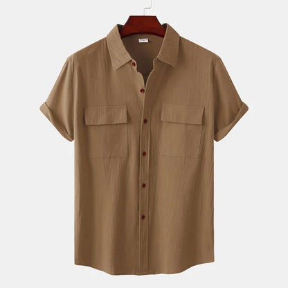 Leo Cotton Linen Shirt | Men | Breathable Casual Button Up | Steven & Levon