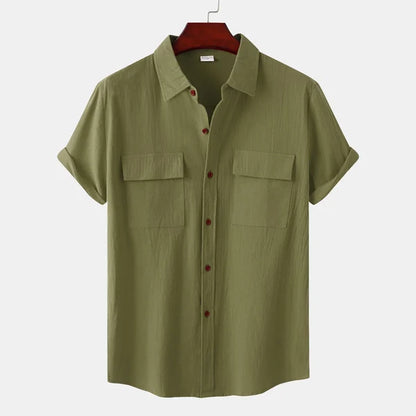 Leo Cotton Linen Shirt | Men | Breathable Casual Button Up | Steven & Levon