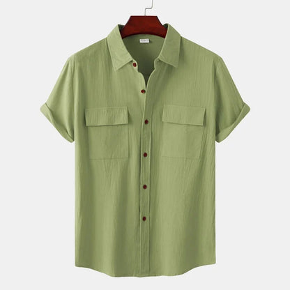 Leo Cotton Linen Shirt | Men | Breathable Casual Button Up | Steven & Levon
