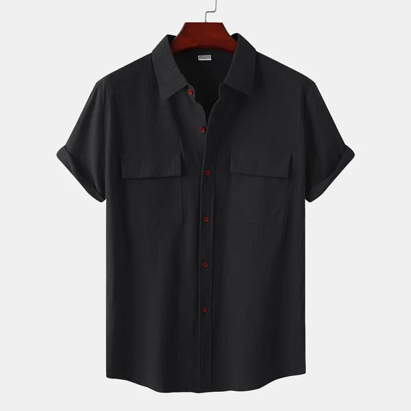 Leo Cotton Linen Shirt | Men | Breathable Casual Button Up | Steven & Levon