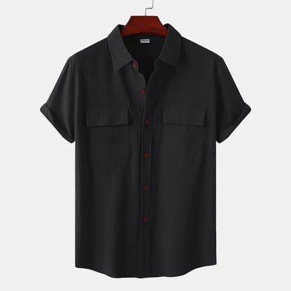 Leo Cotton Linen Shirt | Men | Breathable Casual Button Up | Steven & Levon