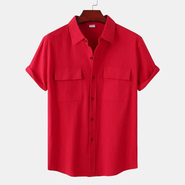 Leo Cotton Linen Shirt | Men | Breathable Casual Button Up | Steven & Levon