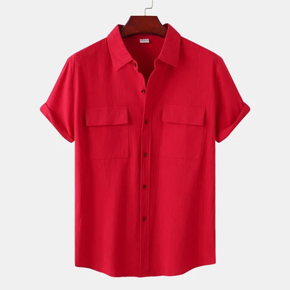Leo Cotton Linen Shirt | Men | Breathable Casual Button Up | Steven & Levon