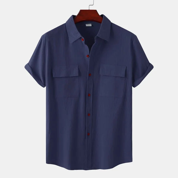 Leo Cotton Linen Shirt | Men | Breathable Casual Button Up | Steven & Levon