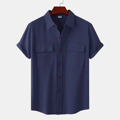 Leo Cotton Linen Shirt | Men | Breathable Casual Button Up | Steven & Levon