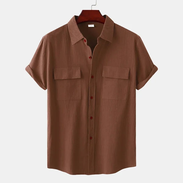 Leo Cotton Linen Shirt | Men | Breathable Casual Button Up | Steven & Levon