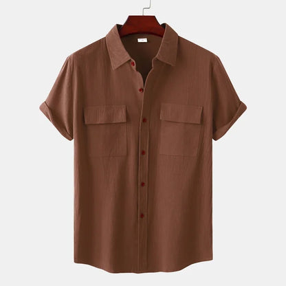 Leo Cotton Linen Shirt | Men | Breathable Casual Button Up | Steven & Levon