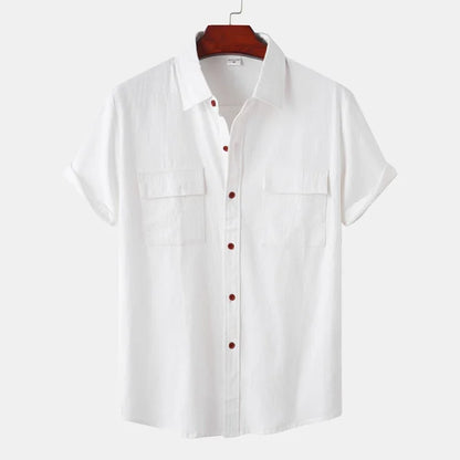 Leo Cotton Linen Shirt | Men | Breathable Casual Button Up | Steven & Levon