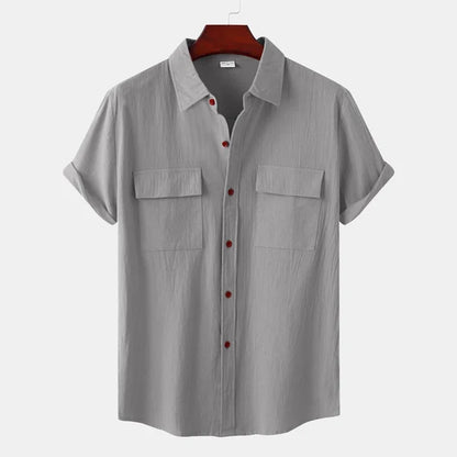 Leo Cotton Linen Shirt | Men | Breathable Casual Button Up | Steven & Levon