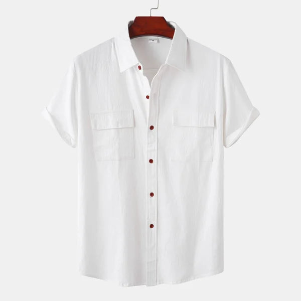 Leo Cotton Linen Shirt | Men | Breathable Casual Button Up | Steven & Levon