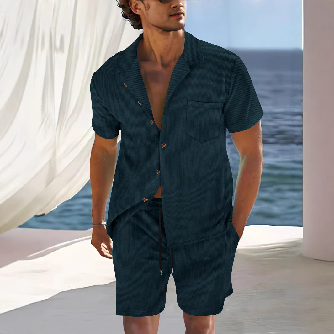 Men's Cuban Outfit Set | Collar Co-Ord Set | Men | Lightweight Fabric Blend | Steven & Levon