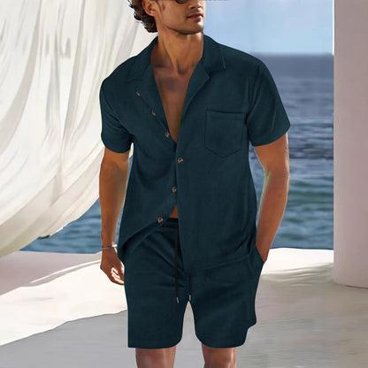 Men's Cuban Outfit Set | Collar Co-Ord Set | Men | Lightweight Fabric Blend | Steven & Levon