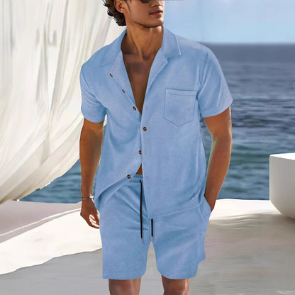Men's Cuban Outfit Set | Collar Co-Ord Set | Men | Lightweight Fabric Blend | Steven & Levon