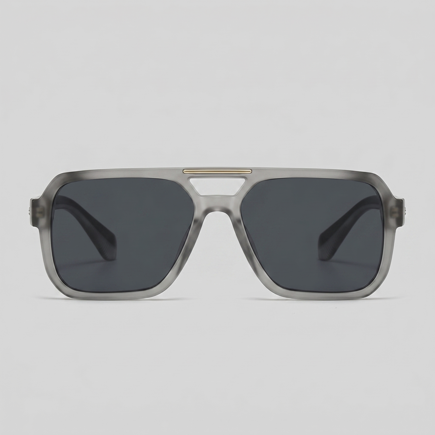 Men's Double-Bridge Aviator Sunglasses | PC Lens | Black Gold Frame | Steven & Levon