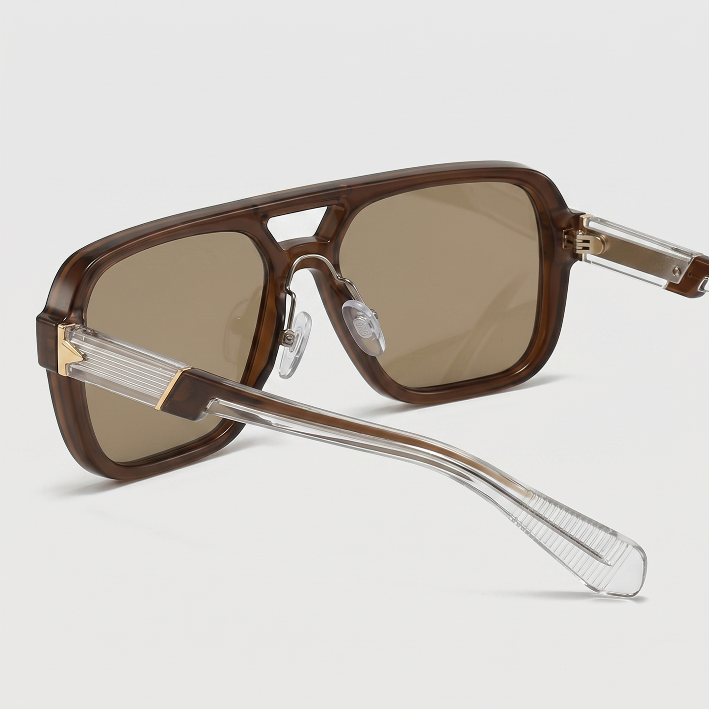 Men's Double-Bridge Aviator Sunglasses | PC Lens | Black Gold Frame | Steven & Levon
