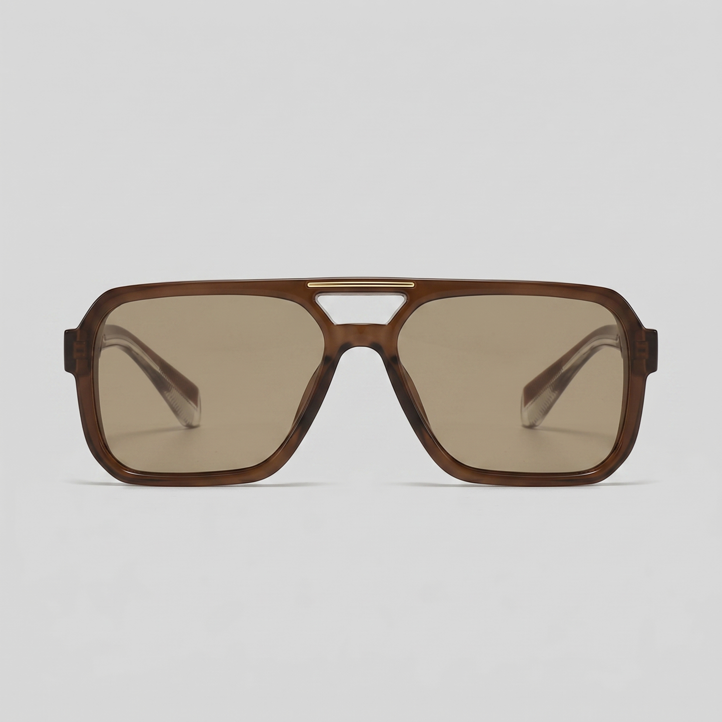 Men's Double-Bridge Aviator Sunglasses | PC Lens | Black Gold Frame | Steven & Levon