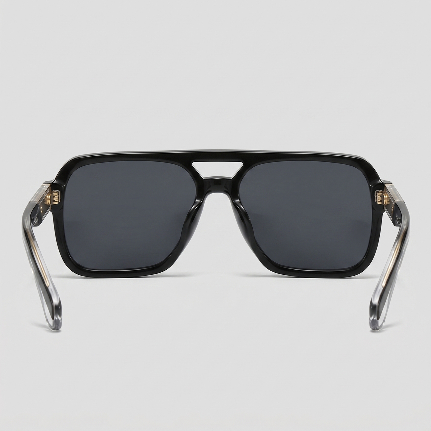Men's Double-Bridge Aviator Sunglasses | PC Lens | Black Gold Frame | Steven & Levon
