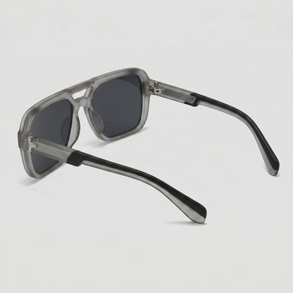 Men's Double-Bridge Aviator Sunglasses | PC Lens | Black Gold Frame | Steven & Levon