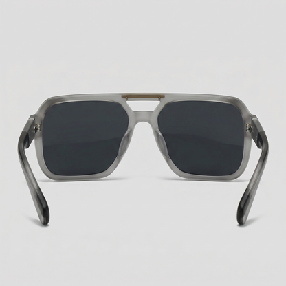 Men's Double-Bridge Aviator Sunglasses | PC Lens | Black Gold Frame | Steven & Levon