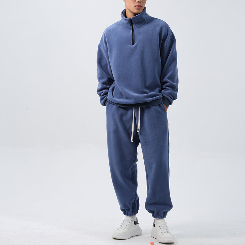 Men’s Fleece Training Suit | Tracksuit Set | Men | Fleece Blend | Stand-Up Collar & Zip Front | Athleisure Co-Ord | Steven & Levon