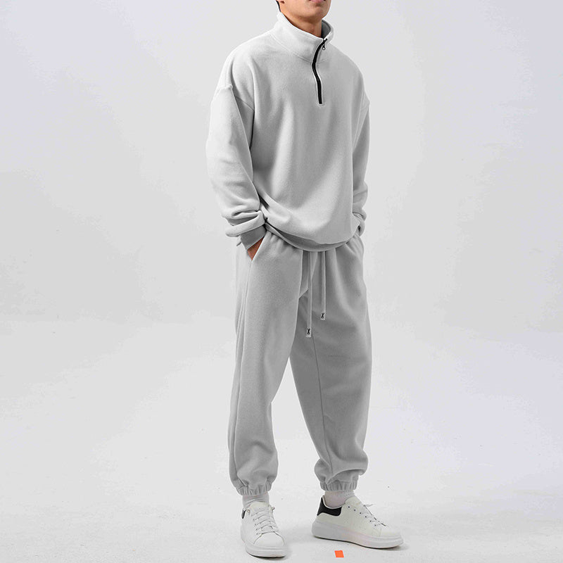 Men’s Fleece Training Suit | Tracksuit Set | Men | Fleece Blend | Stand-Up Collar & Zip Front | Athleisure Co-Ord | Steven & Levon