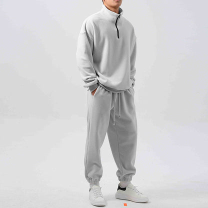 Men’s Fleece Training Suit | Tracksuit Set | Men | Fleece Blend | Stand-Up Collar & Zip Front | Athleisure Co-Ord | Steven & Levon