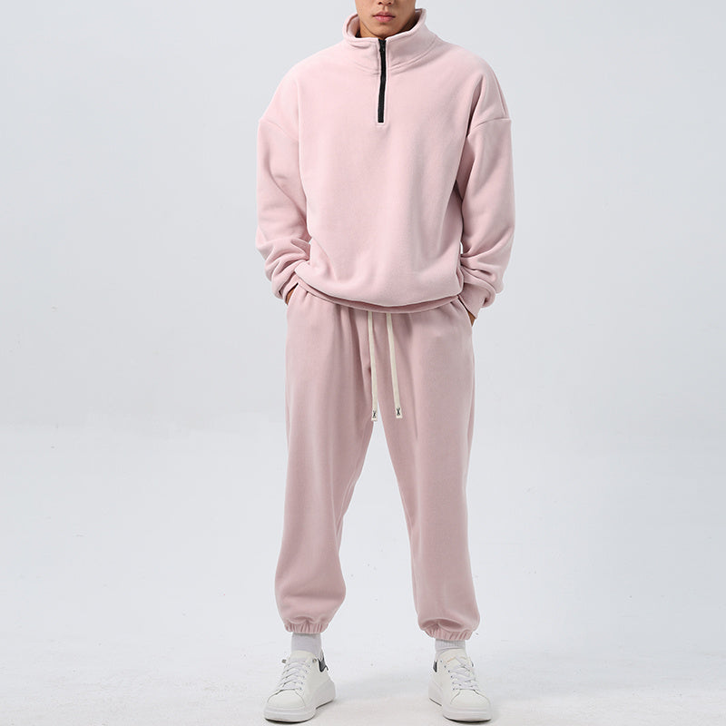 Men’s Fleece Training Suit | Tracksuit Set | Men | Fleece Blend | Stand-Up Collar & Zip Front | Athleisure Co-Ord | Steven & Levon