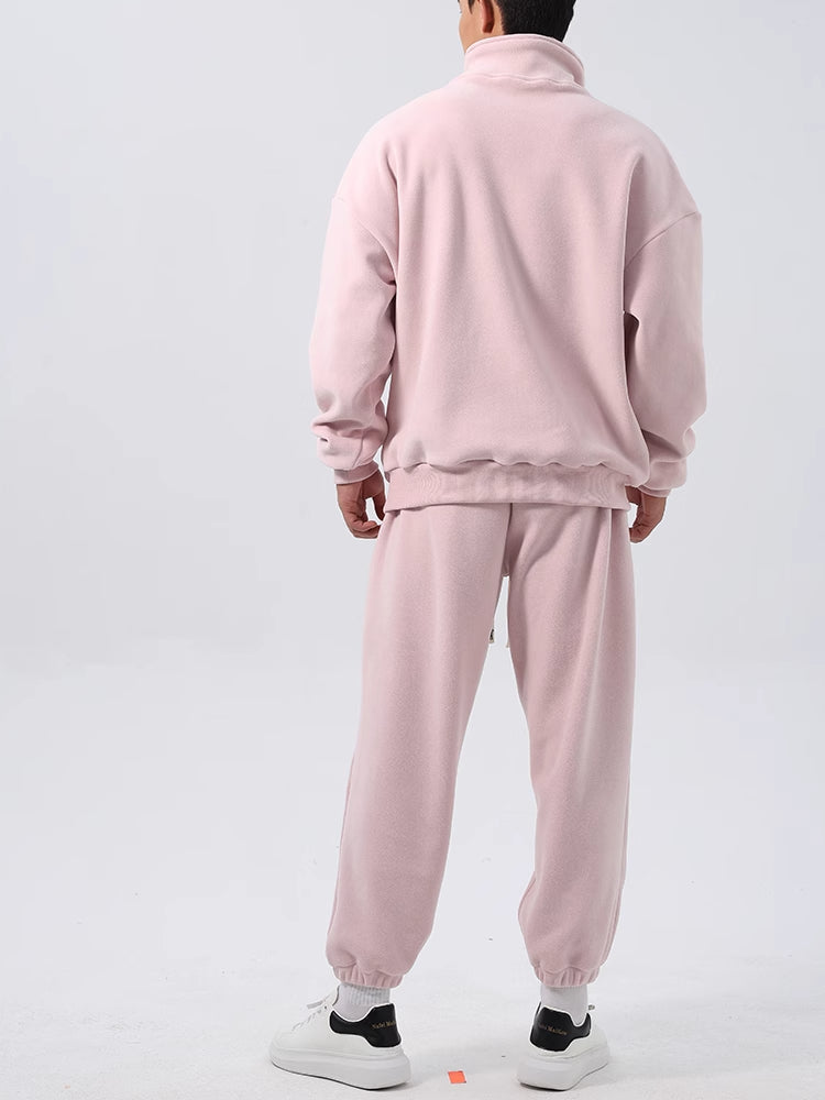 Men’s Fleece Training Suit | Tracksuit Set | Men | Fleece Blend | Stand-Up Collar & Zip Front | Athleisure Co-Ord | Steven & Levon