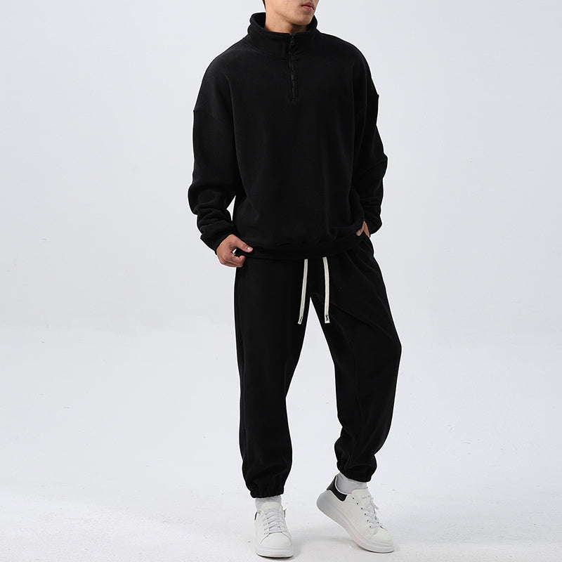 Men’s Fleece Training Suit | Tracksuit Set | Men | Fleece Blend | Stand-Up Collar & Zip Front | Athleisure Co-Ord | Steven & Levon