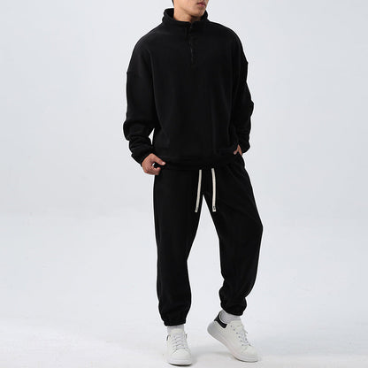 Men’s Fleece Training Suit | Tracksuit Set | Men | Fleece Blend | Stand-Up Collar & Zip Front | Athleisure Co-Ord | Steven & Levon