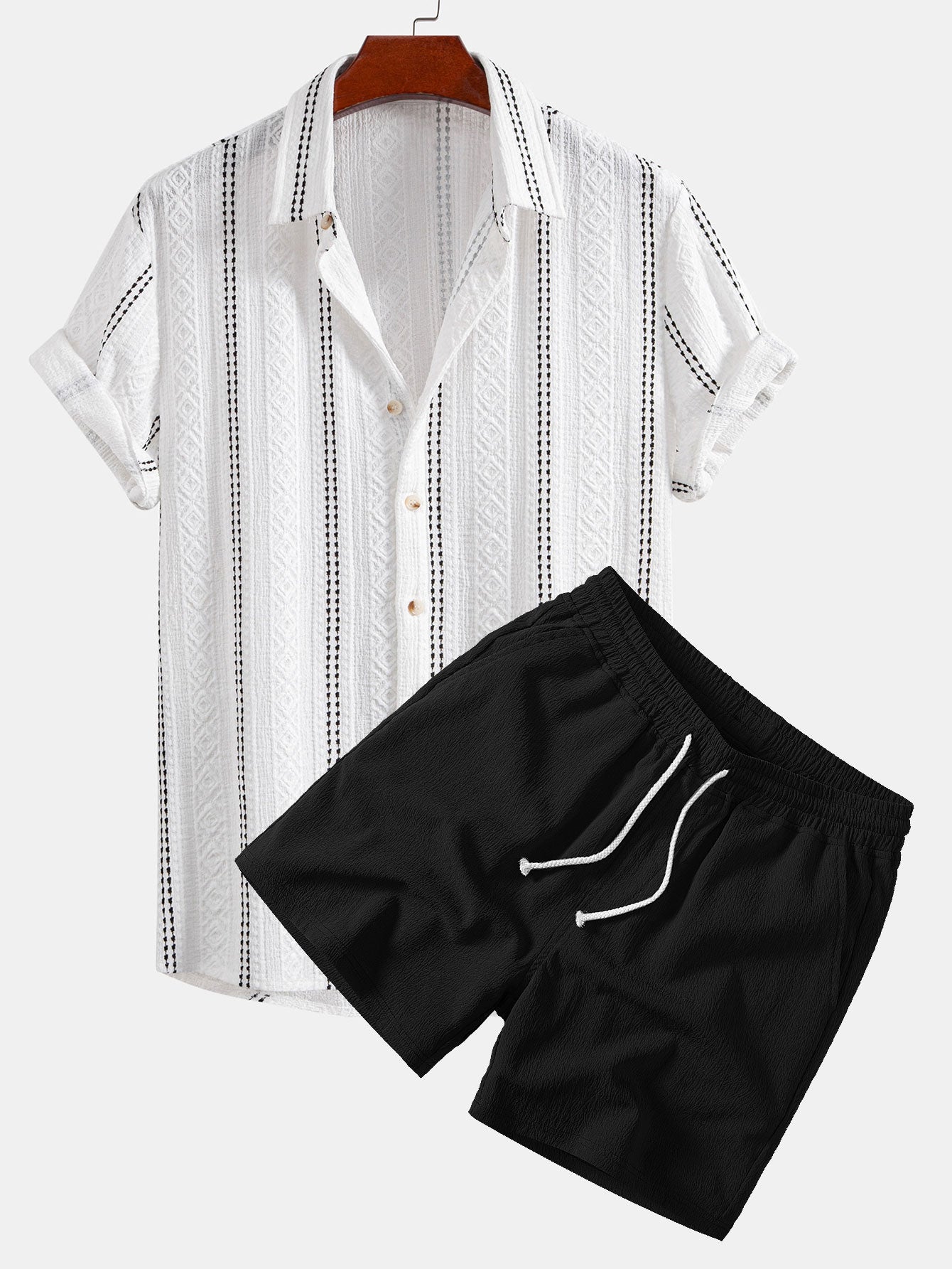 Men's Geometric Striped Resort Set | Men's Co-Ord | Summer Outfit | Steven & Levon