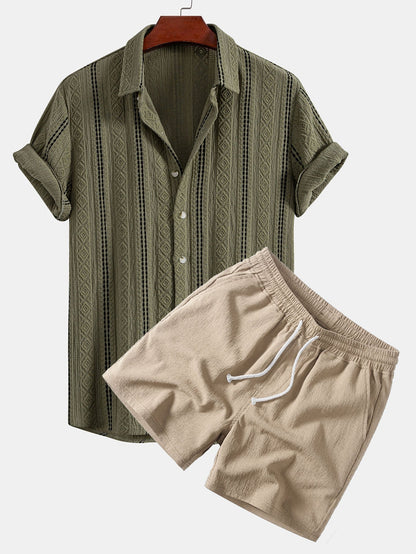 Men's Geometric Striped Resort Set | Men's Co-Ord | Summer Outfit | Steven & Levon
