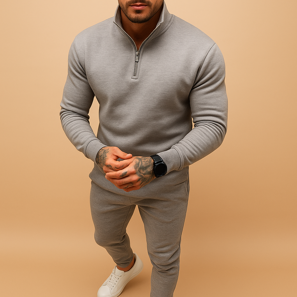 Men’s Half Zip Sweatshirt & Jogging Pants Set | Men | Soft Fabric Blend | Casual Tracksuit Co-Ord | Steven & Levon