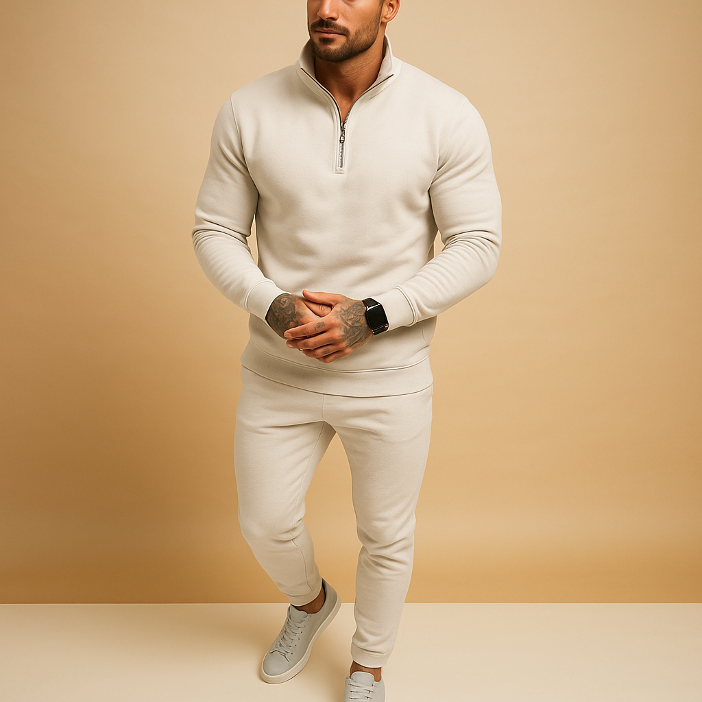 Men’s Half Zip Sweatshirt & Jogging Pants Set | Men | Soft Fabric Blend | Casual Tracksuit Co-Ord | Steven & Levon