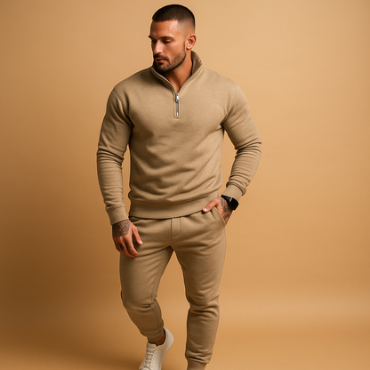 Men’s Half Zip Sweatshirt & Jogging Pants Set | Men | Soft Fabric Blend | Casual Tracksuit Co-Ord | Steven & Levon