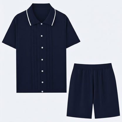 Men's Knit Two-Piece Summer Set | Men's Co-Ord | Textured Outfit | Steven & Levon